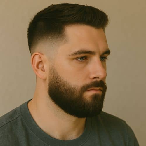 coupe de cheveux - low fade taper avec barbe