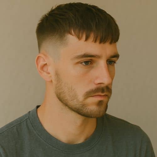 coupe de cheveux - low fade taper avec frange