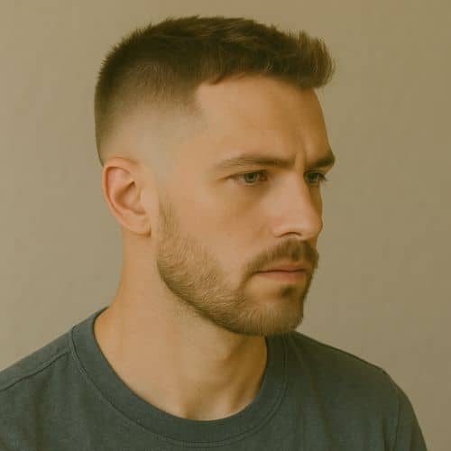 coupe de cheveux - low fade taper avec ligne rasée