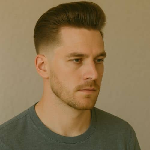 coupe de cheveux - pompadour low fade taper