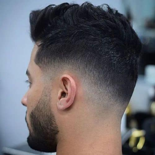 low fade avec partie rasée