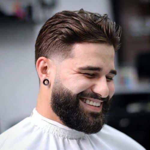 low fade taper avec barbe