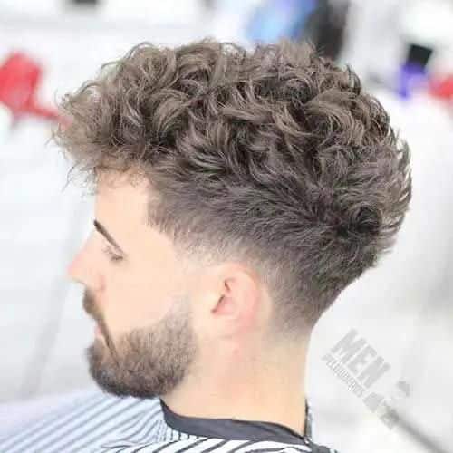 low fade taper bouclé