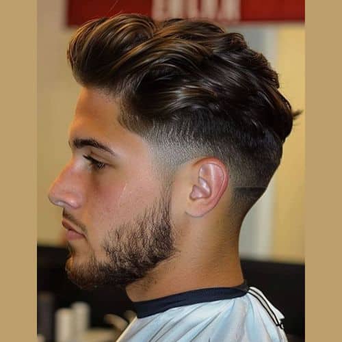 low fade taper pompadpour