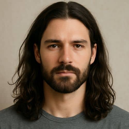 coupe cheveux longs - cheveux longs avec une raie au milieu