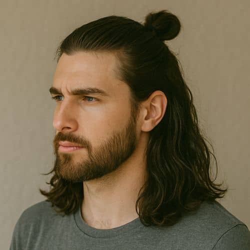 coupe cheveux longs - demi-queue half bun