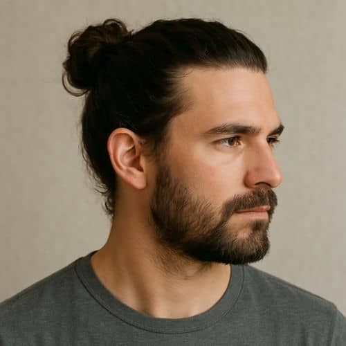 coupe cheveux longs - man bun