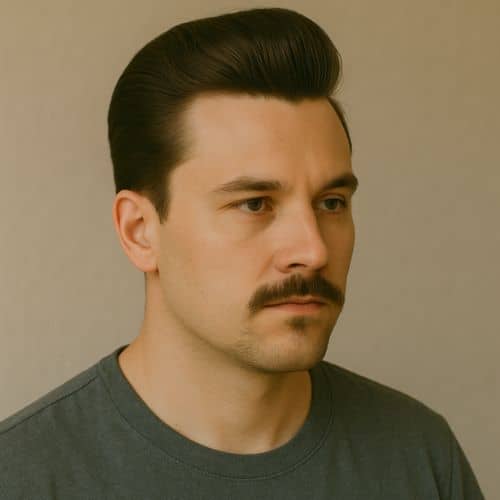 coupe de cheveux visage ovale - pompadour classique