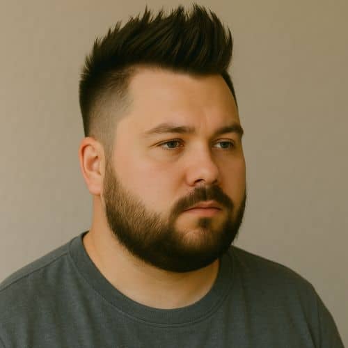 coupe de cheveux visage rond - faux hawk structuré