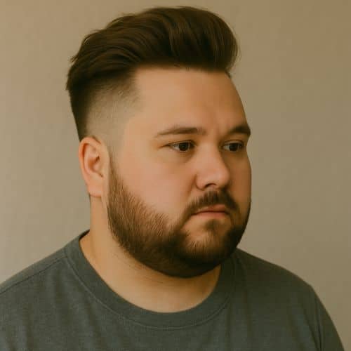 coupe de cheveux visage rond - undercut avec volume