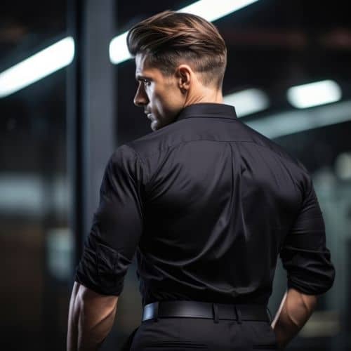 Slick back long homme