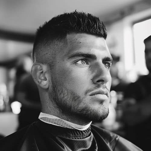 coupe de cheveux epais - dégradé progressif avec dessus texturé