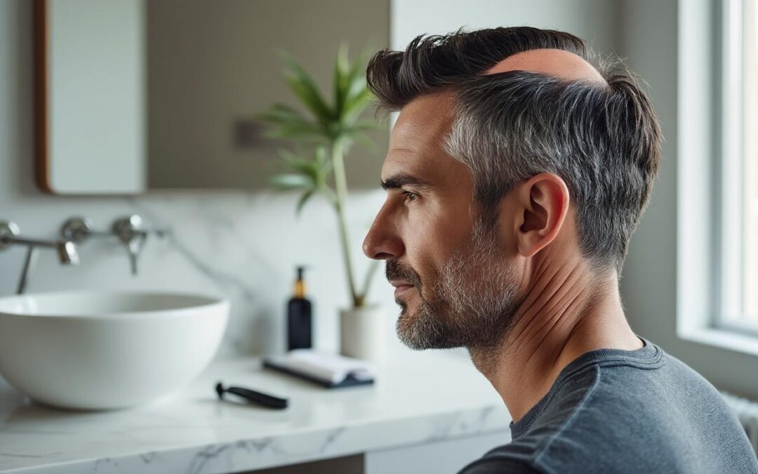 Trou dans les cheveux homme : causes et solutions
