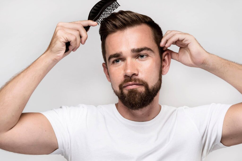 perruque pour homme shampoing