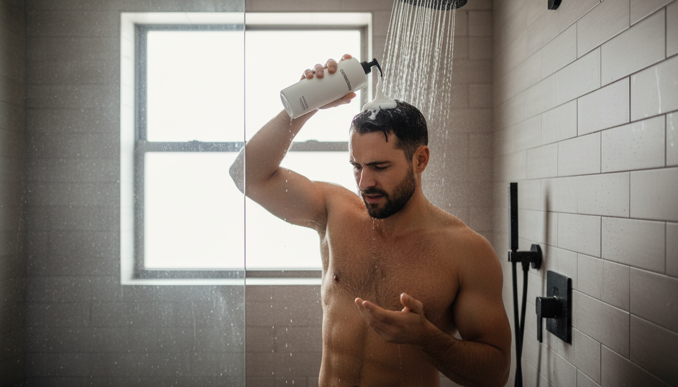 découvrez l'erreur courante que font tous les hommes avec leur après-shampoing sous la douche et apprenez comment bien l'utiliser pour des cheveux en meilleure santé.