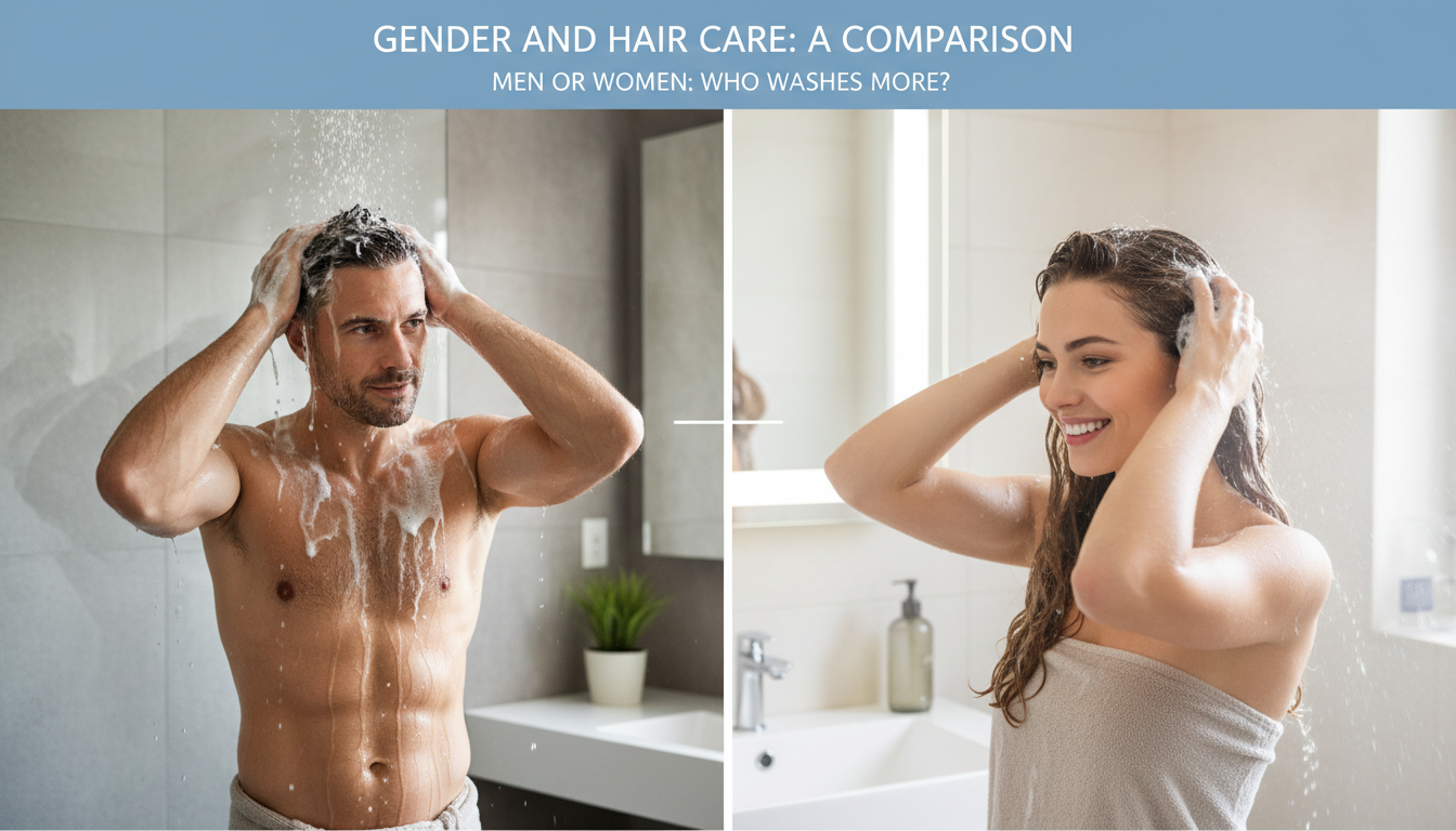découvrez qui, entre les hommes et les femmes, se lave le plus souvent les cheveux avec notre analyse du comportement capillaire et des habitudes d'hygiène.
